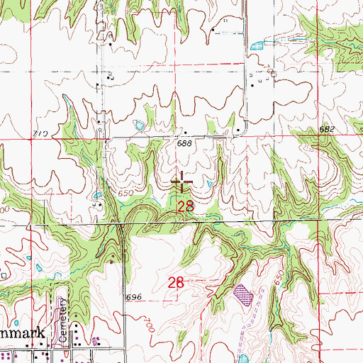 Topographic Map of Township of Denmark, IA