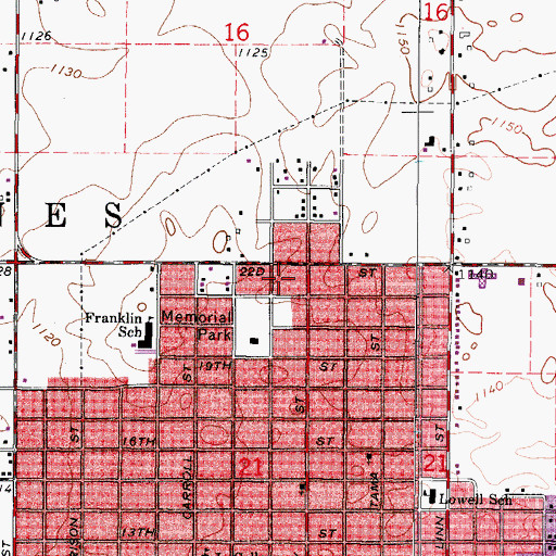 Topographic Map of Township of Des Moines, IA