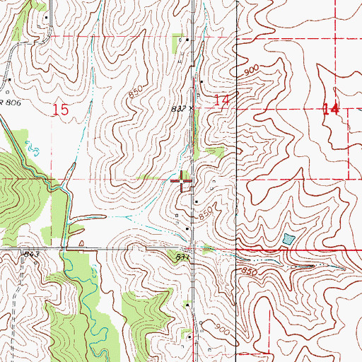 Topographic Map of Township of Des Moines, IA
