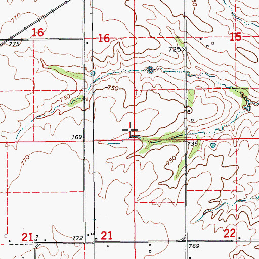 Topographic Map of Township of Des Moines, IA
