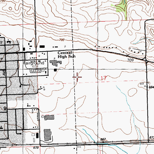 Topographic Map of Township of DeWitt, IA