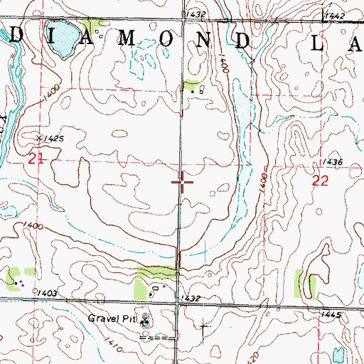 Topographic Map of Township of Diamond Lake, IA