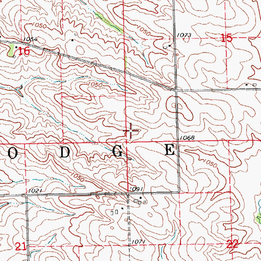 Topographic Map of Township of Dodge, IA