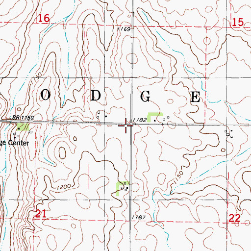 Topographic Map of Township of Dodge, IA