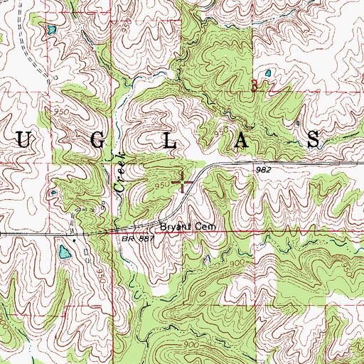 Topographic Map of Township of Douglas, IA