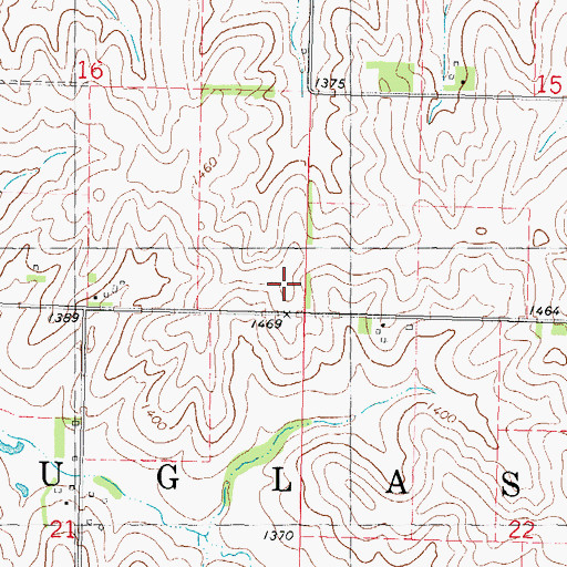 Topographic Map of Township of Douglas, IA