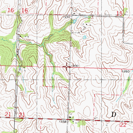 Topographic Map of Township of Douglas, IA
