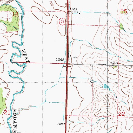 Topographic Map of Township of Douglas, IA