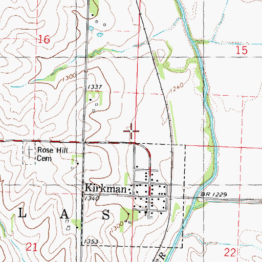 Topographic Map of Township of Douglas, IA