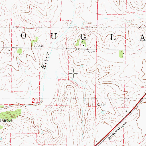 Topographic Map of Township of Douglas, IA