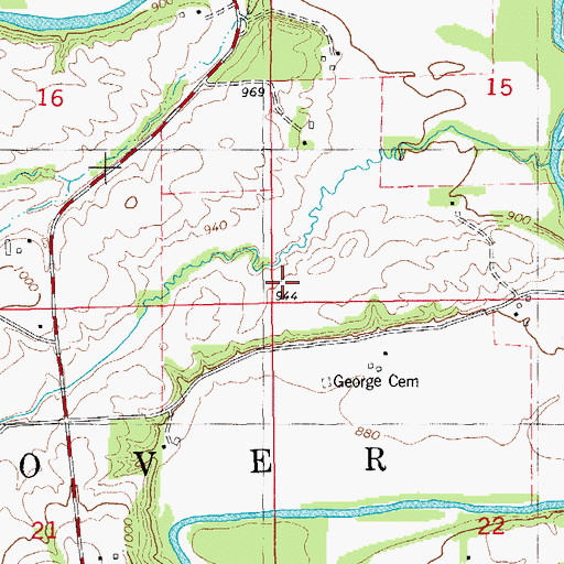 Topographic Map of Township of Dover, IA