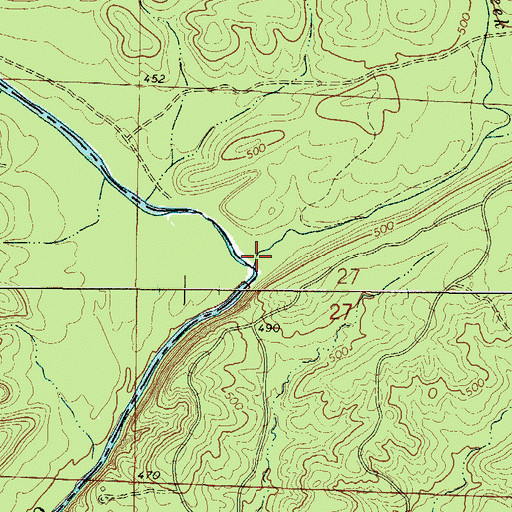 Topographic Map of Bluff Creek, AR