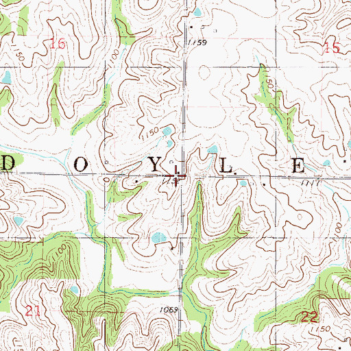 Topographic Map of Township of Doyle, IA