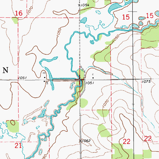 Topographic Map of Township of Dresden, IA