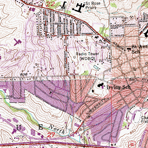 Topographic Map of City of Dubuque, IA