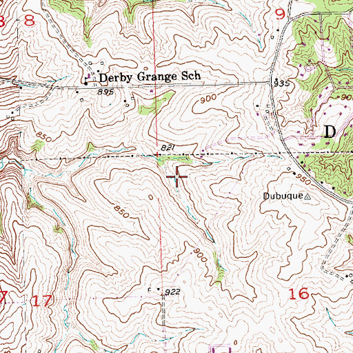 Topographic Map of Township of Dubuque, IA