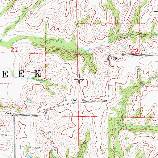 Topographic Map of Township of Dutch Creek, IA