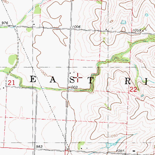 Topographic Map of Township of East River, IA
