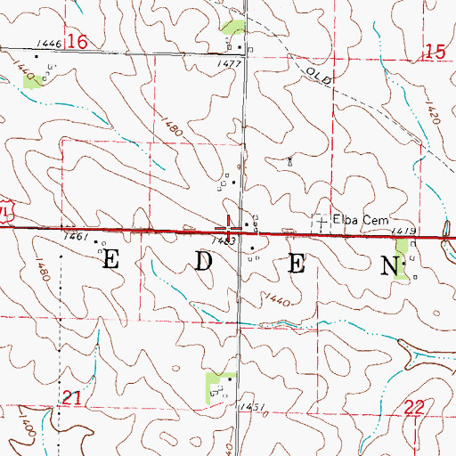 Topographic Map of Township of Eden, IA
