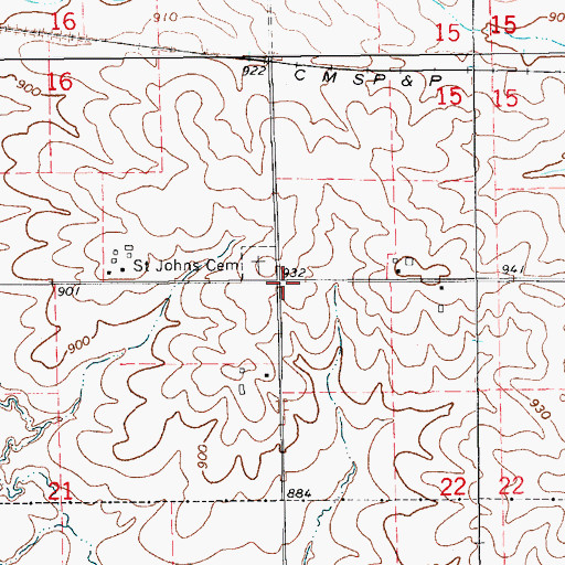 Topographic Map of Township of Eldorado, IA