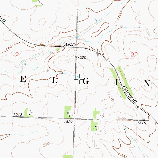 Topographic Map of Township of Elgin, IA