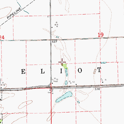 Topographic Map of Township of Eliot, IA