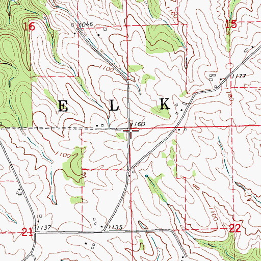 Topographic Map of Township of Elk, IA