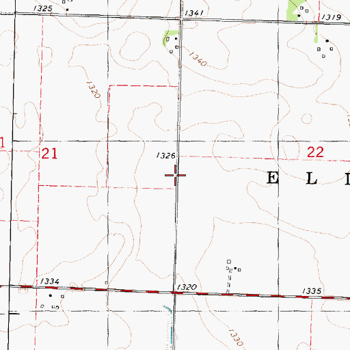 Topographic Map of Township of Ellsworth, IA