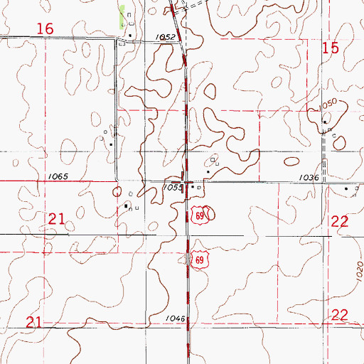 Topographic Map of Township of Ellsworth, IA