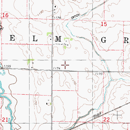 Topographic Map of Township of Elm Grove, IA