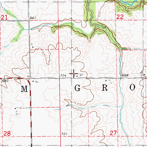 Topographic Map of Township of Elm Grove, IA