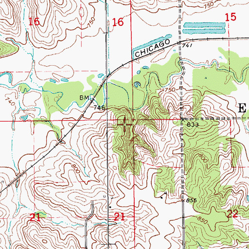 Topographic Map of Township of English River, IA