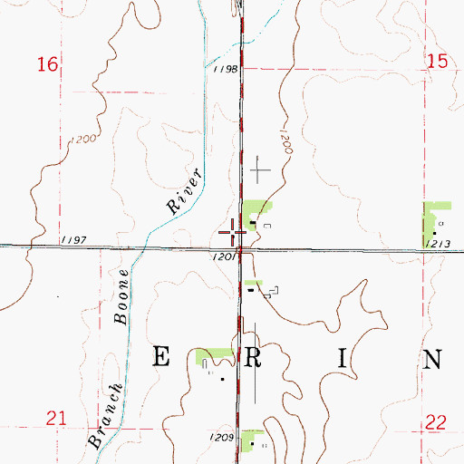 Topographic Map of Township of Erin, IA