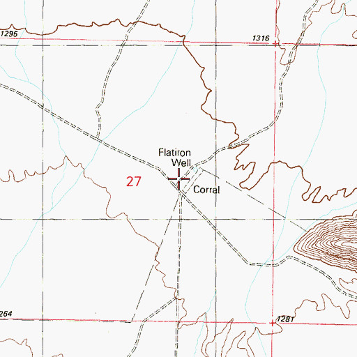 Topographic Map of Flatiron Well, AZ