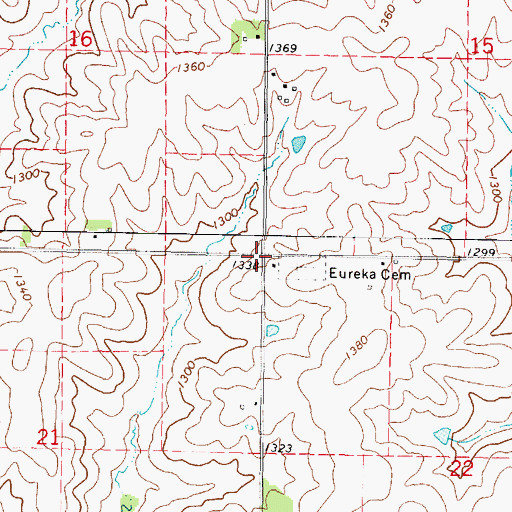 Topographic Map of Township of Eureka, IA