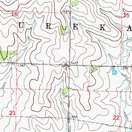 Topographic Map of Township of Eureka, IA
