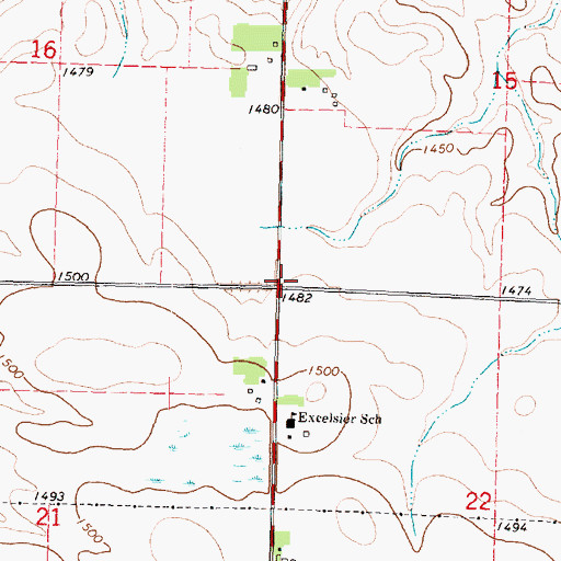 Topographic Map of Township of Excelsior, IA