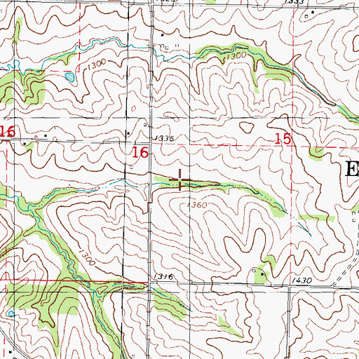 Topographic Map of Township of Exira, IA