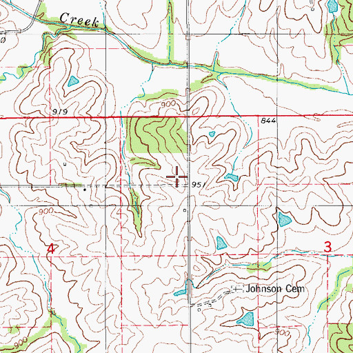 Topographic Map of Township of Fabius, IA