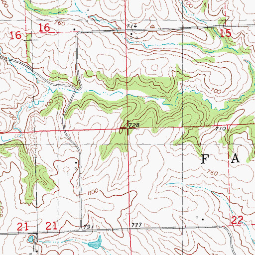 Topographic Map of Township of Fairfield, IA