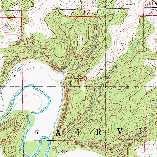 Topographic Map of Township of Fairview, IA
