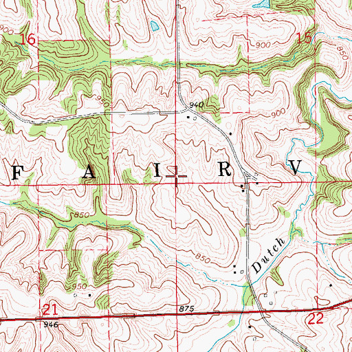 Topographic Map of Township of Fairview, IA