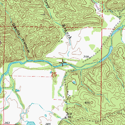 Topographic Map of Boardtree Branch, AR