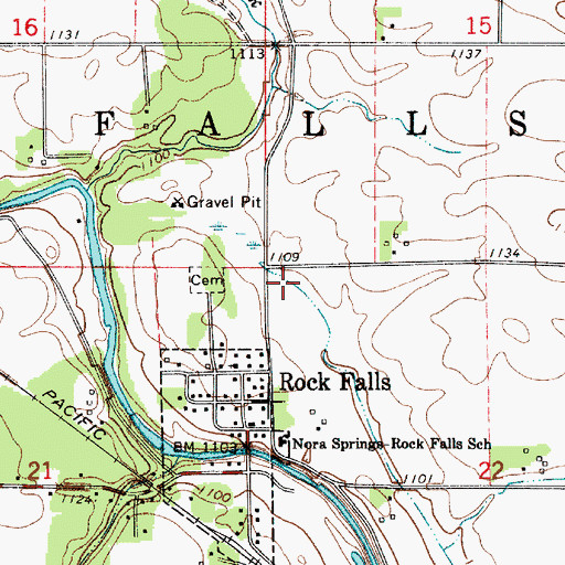Topographic Map of Township of Falls, IA