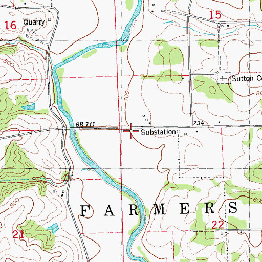 Topographic Map of Township of Farmers Creek, IA