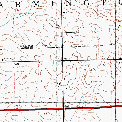 Topographic Map of Township of Farmington, IA