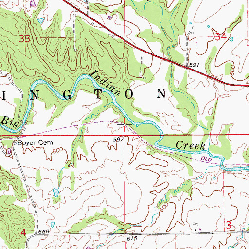 Topographic Map of Township of Farmington, IA
