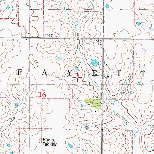 Topographic Map of Township of Fayette, IA