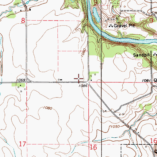 Topographic Map of Township of Floyd, IA