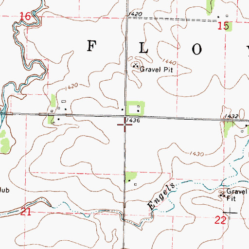 Topographic Map of Township of Floyd, IA
